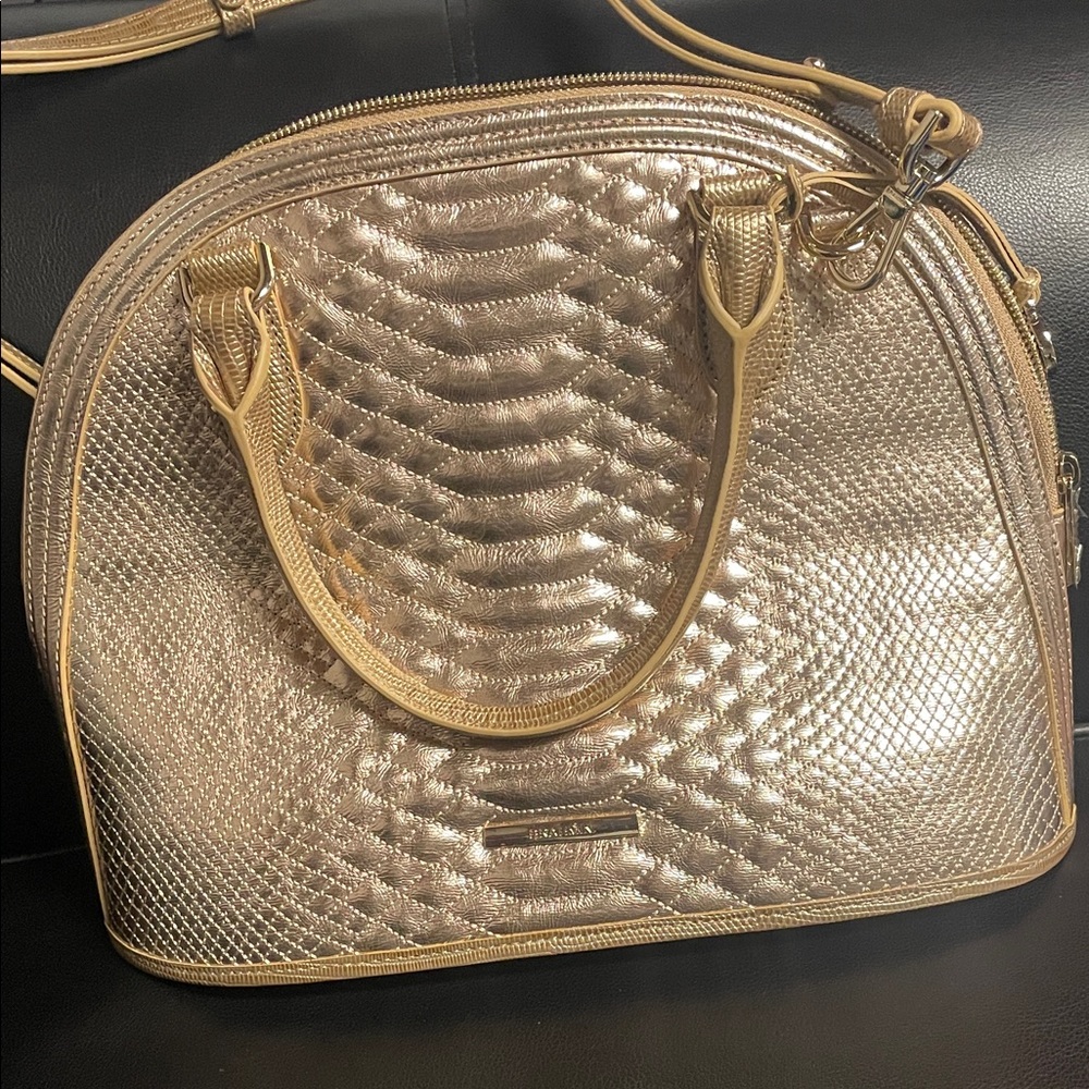Brahmin Gold Textured Satchel